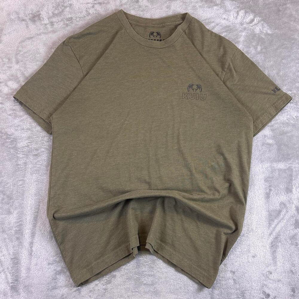 KUIU Ram Logo Hunting T-Shirt Men’s Medium Green Cotton Short Sleeve